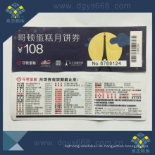 Sicherheit Anti-Counterfeiting Tickets Sicherheit Coupon Customized Design